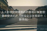 人人影视官网使用后的直观印象整理：高频使用后的习惯变化与效率提升（新手向）