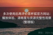 多次使用后再评价茶杯狐官方网站：播放体验、清晰度与资源完整性观察（整理版）