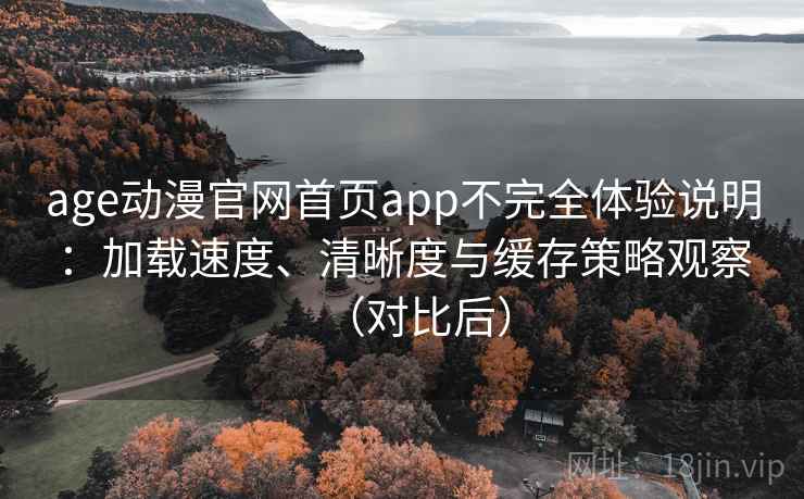 age动漫官网首页app不完全体验说明：加载速度、清晰度与缓存策略观察（对比后）