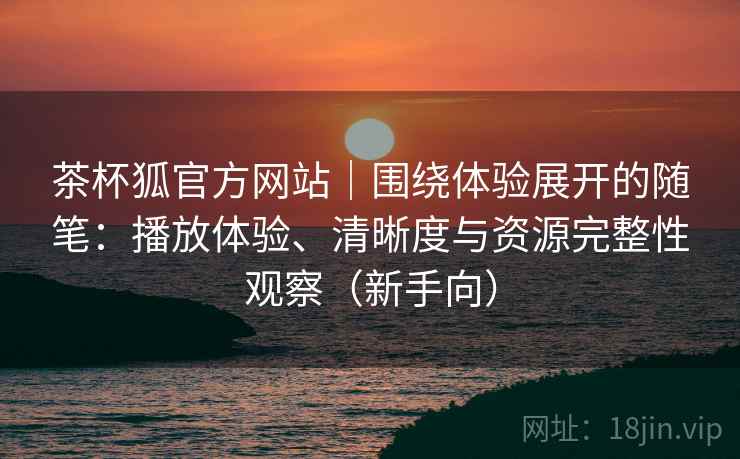 茶杯狐官方网站｜围绕体验展开的随笔：播放体验、清晰度与资源完整性观察（新手向）