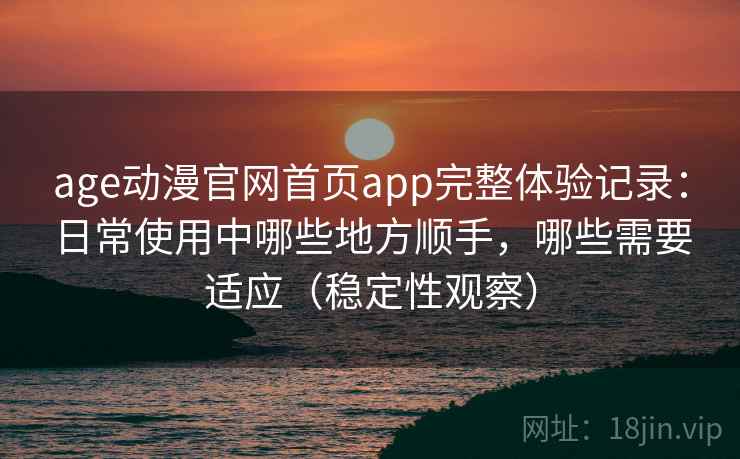 age动漫官网首页app完整体验记录：日常使用中哪些地方顺手，哪些需要适应（稳定性观察）